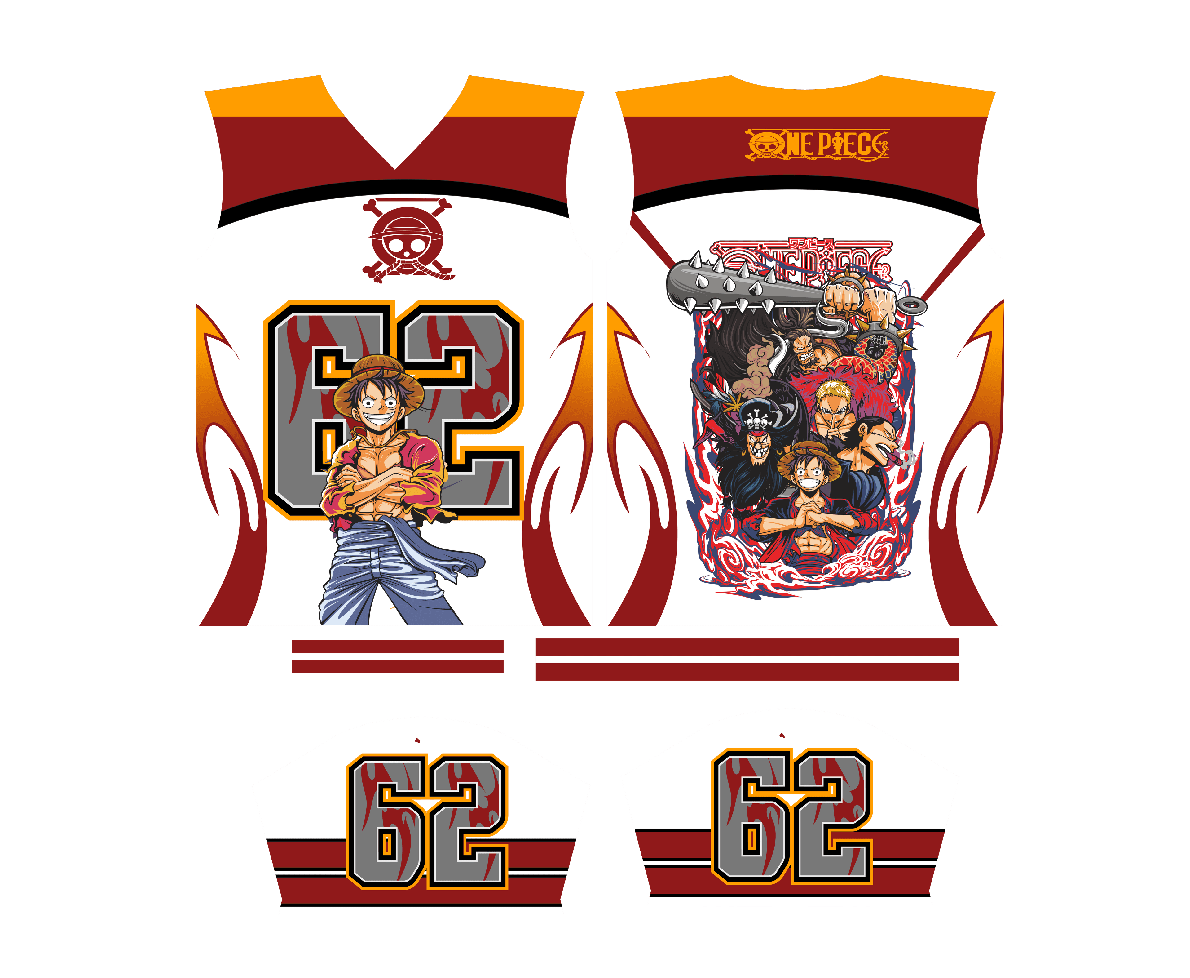 Design Jersey luffy one piece anime red