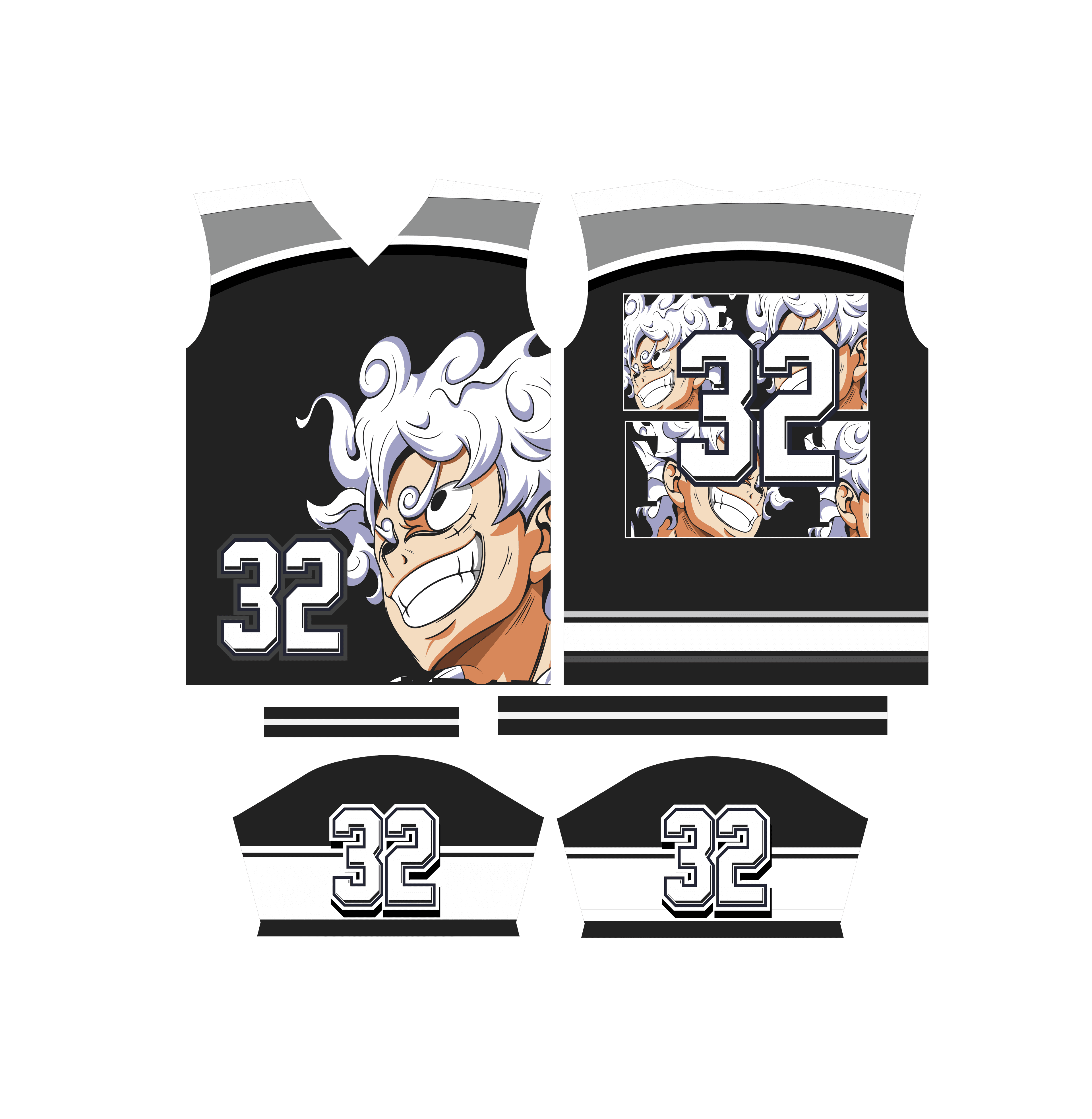 Jersey luffy one piece gear 5 anime editable