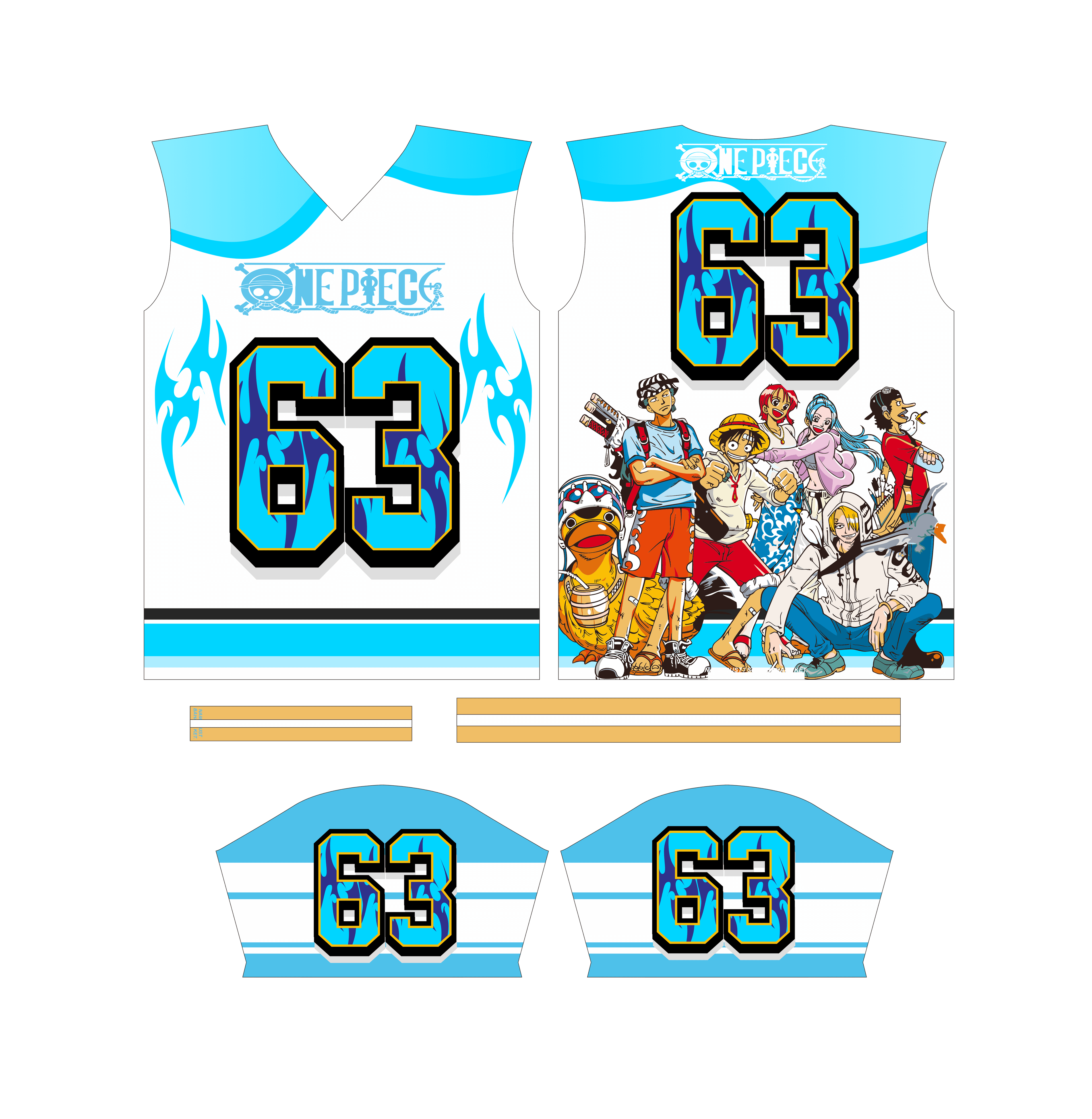 Design Jersey one piece blue ocean editable