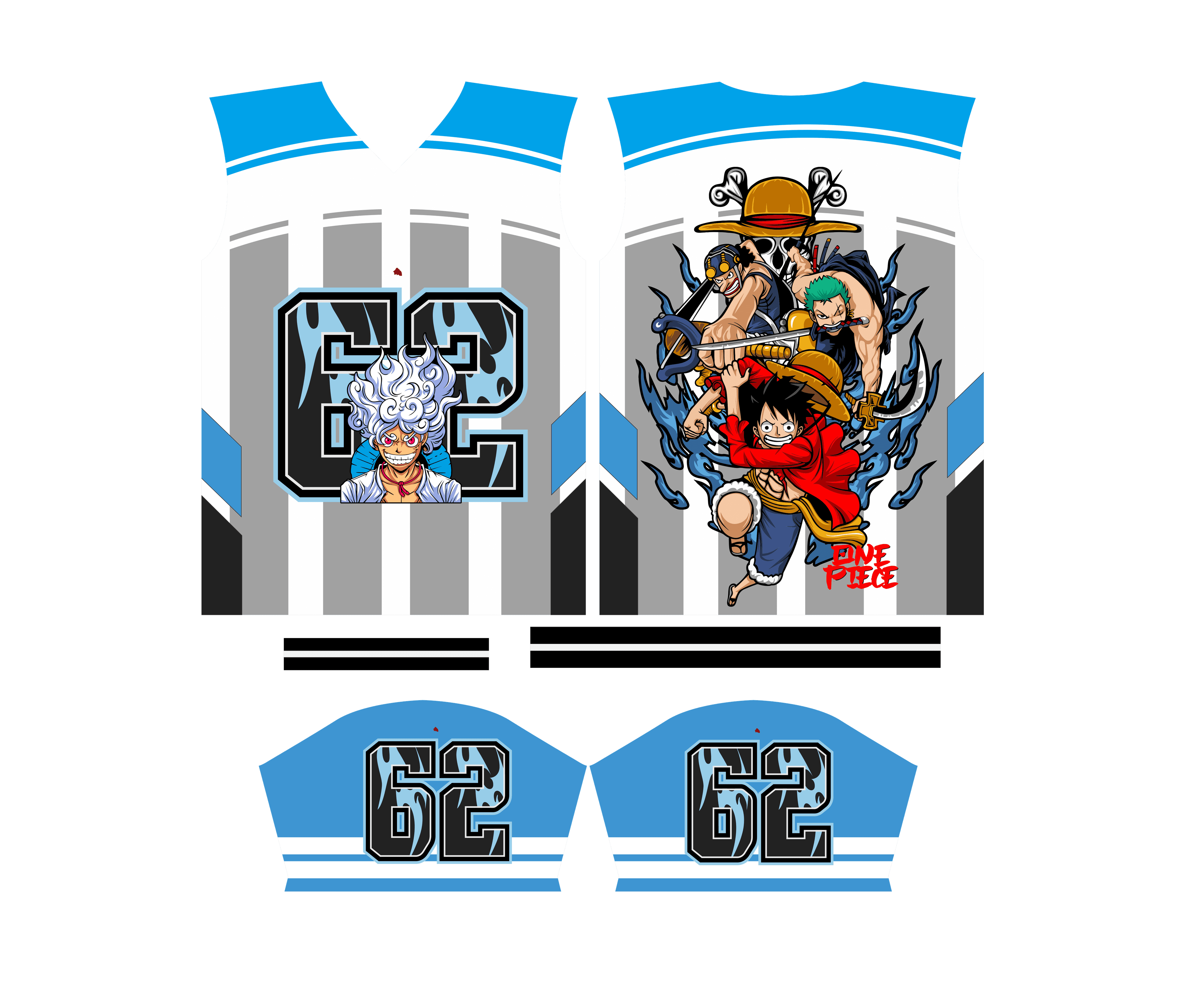 Design Jersey one piece anime editable cdr pdf