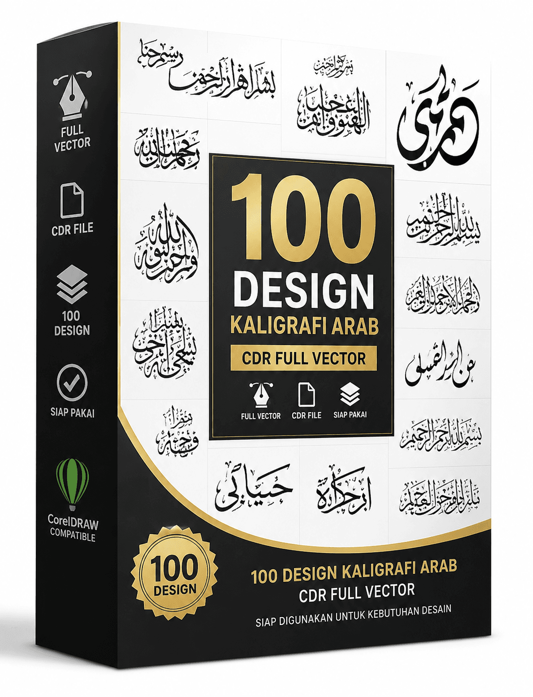 100 design kaligrafi vector terbaru cdr bisa di edit