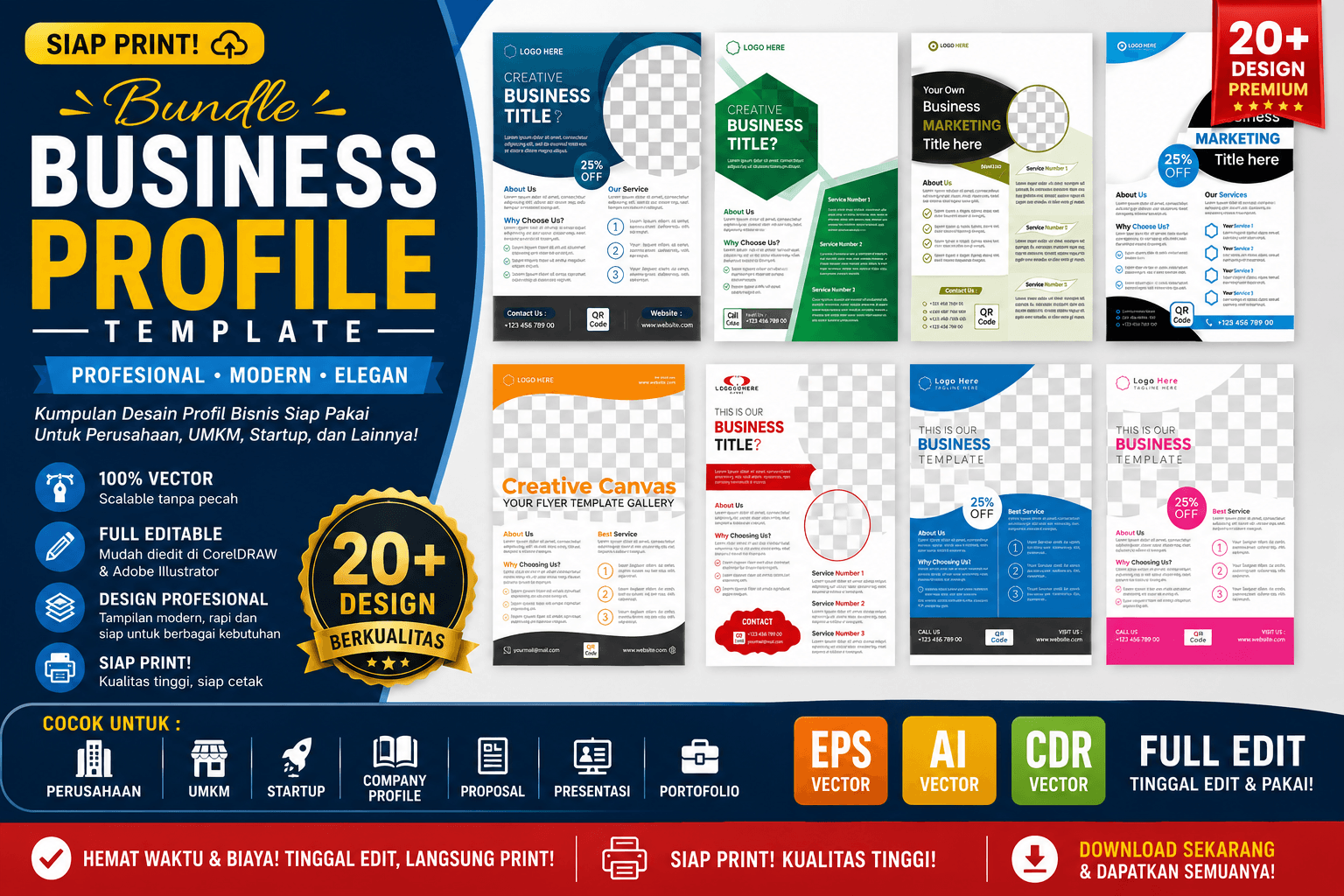 bundle of busines profile templates eps file