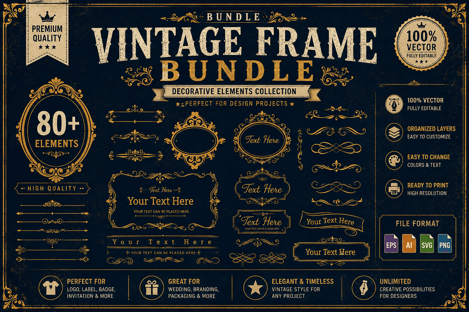 vintage element frame bundle eps