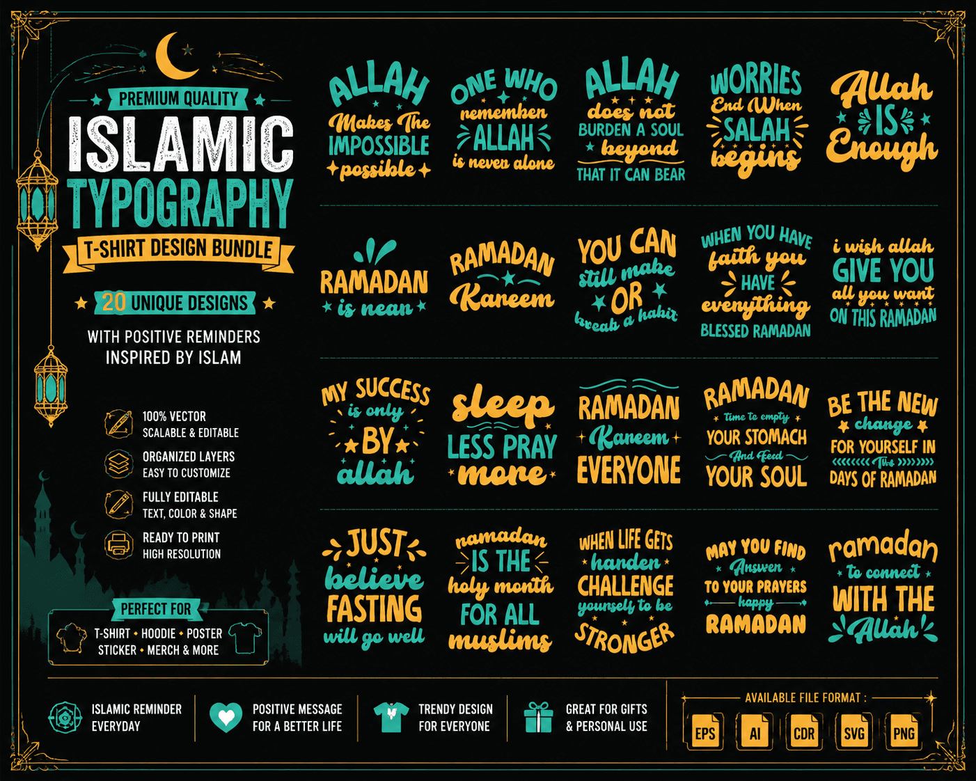 islamic typography design eps cdr