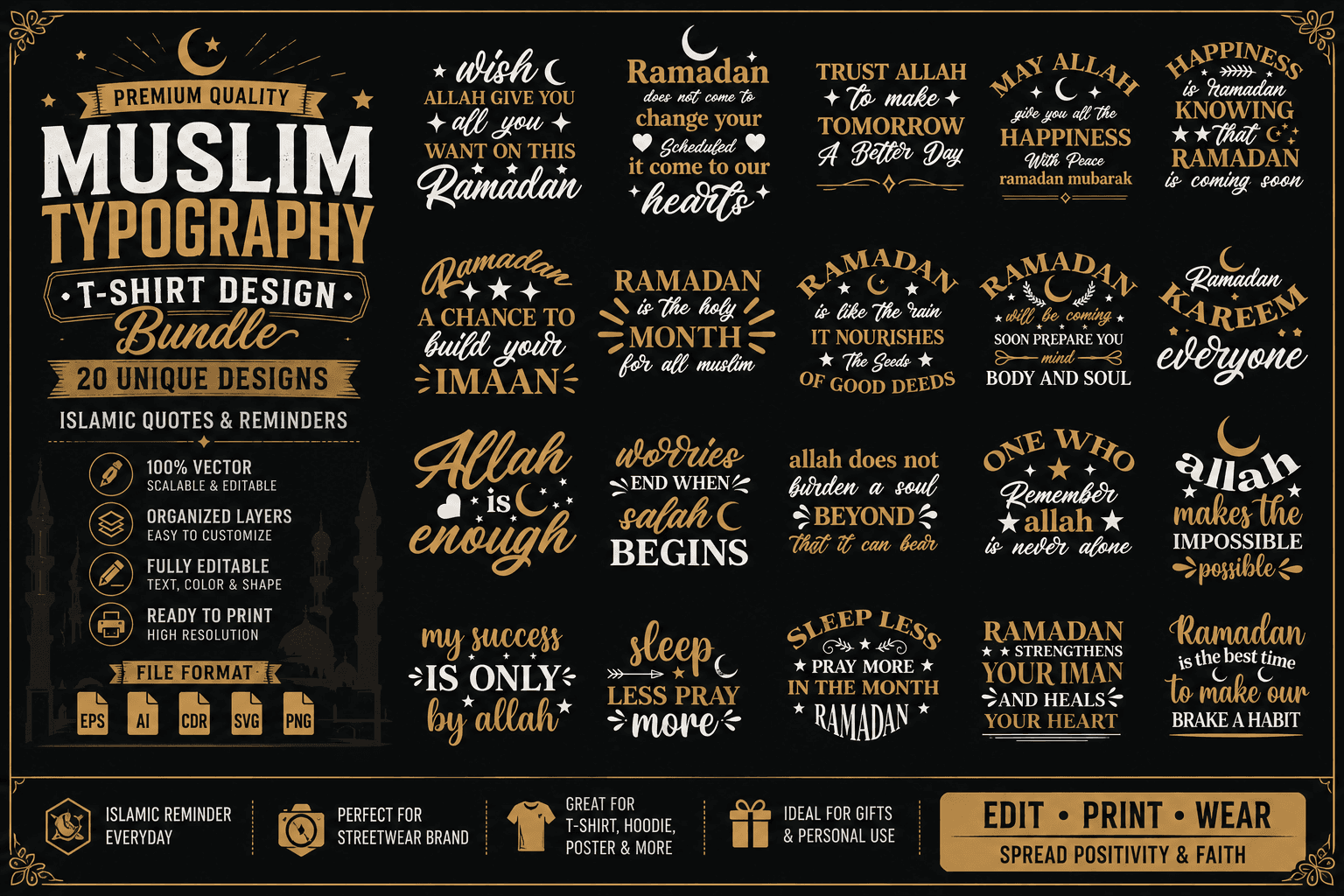 Muslim design bundle full eps vector