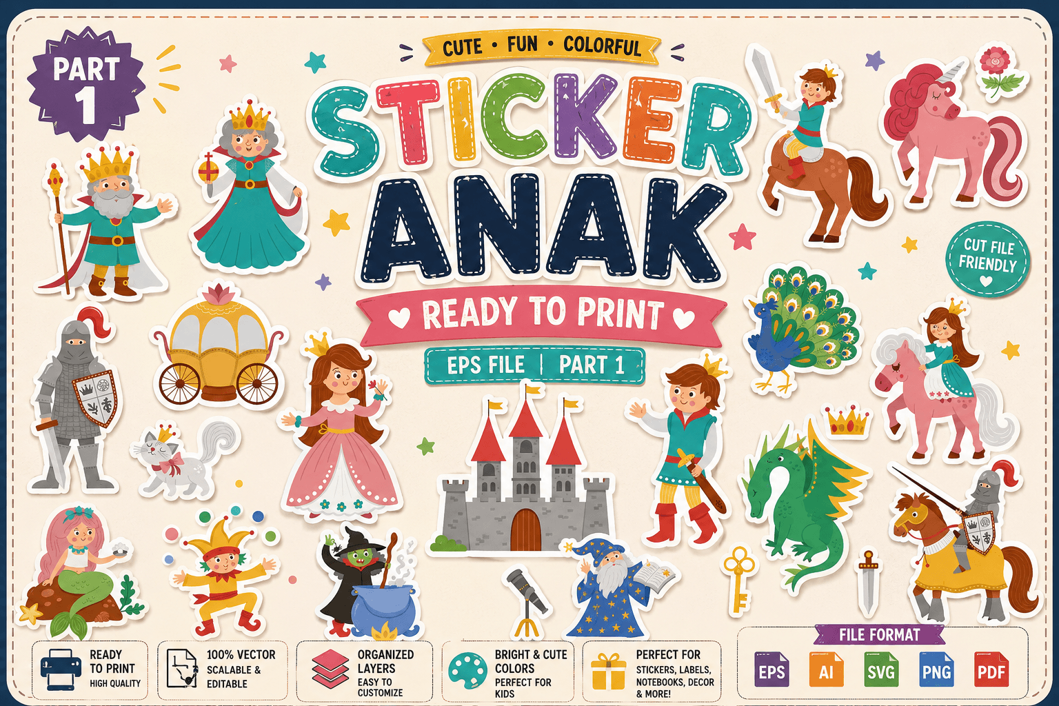 bundle sticker anak anak part 01 eps vector