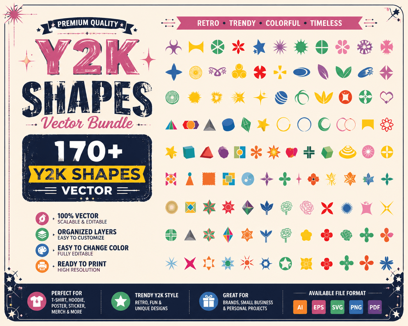Y2K shapes bundle eps vector